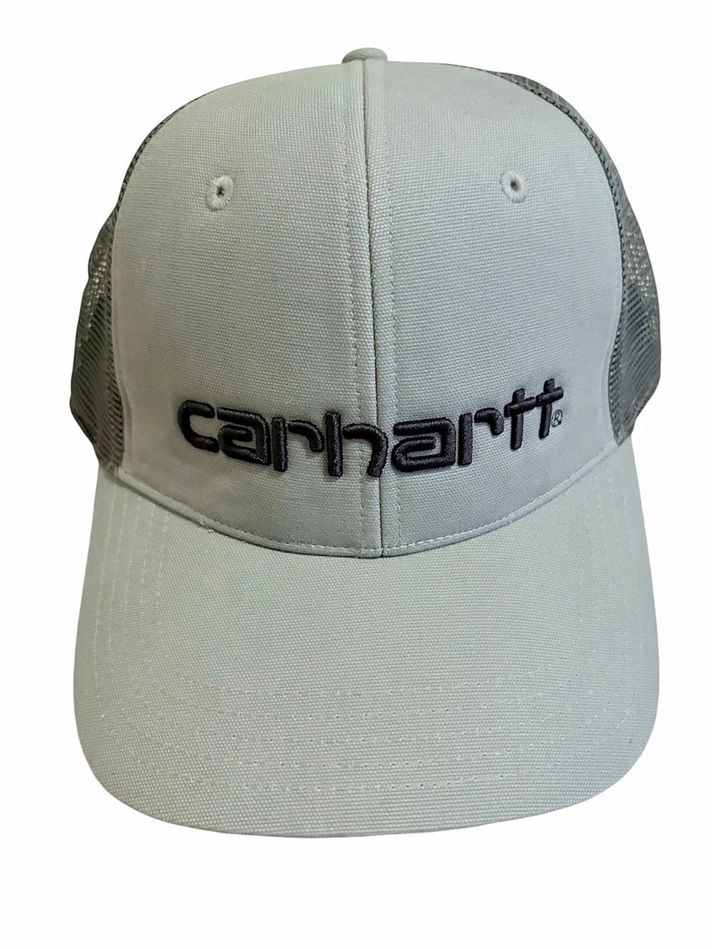 Carhartt Gray Embroidered Logo Mesh Back Trucker Hat